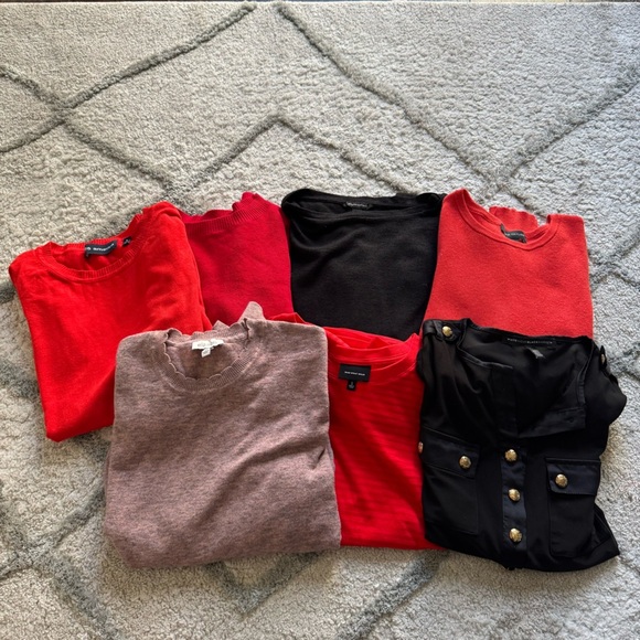 Lightweight sweater bundle long sleeve tops black red XS small - Picture 9 of 9